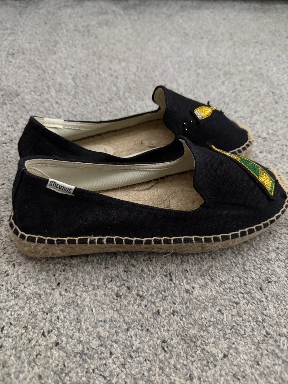 Soludos Black Espadrilles with Champagne Bottle & Glass Embroidery - Picture 4 of 6